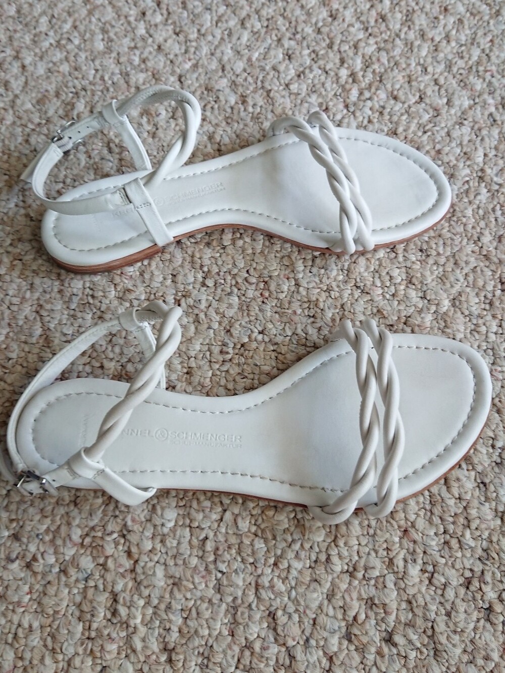 Kennel & Schmenger White Braided Strap Sandals size US 7.5